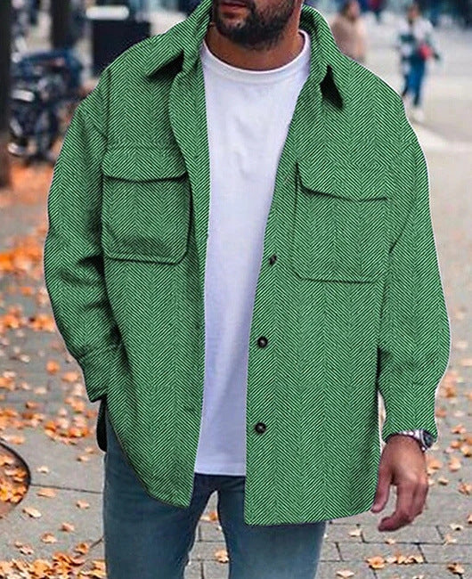 Coat Polo Collar Top Men Fashion Clothes
